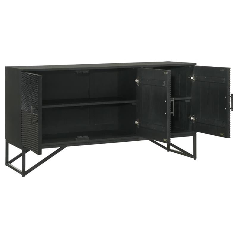 Riddell 3-door Accent Cabinet Black (959630)