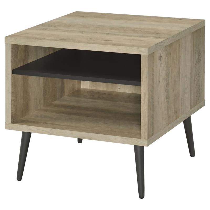 Welsh Square Engineered Wood End Table With Shelf Antique Pine and Grey (701037)