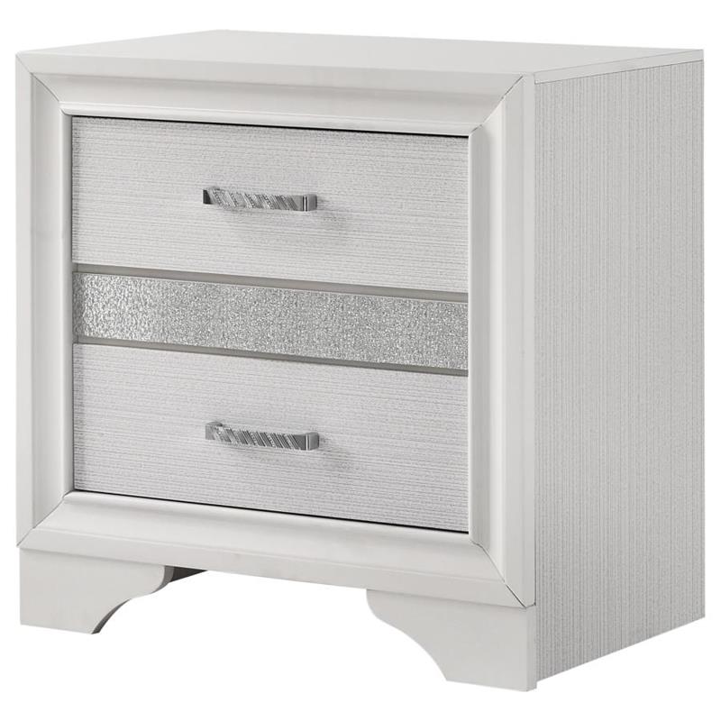 Miranda 2-drawer Nightstand Tray White (205112)