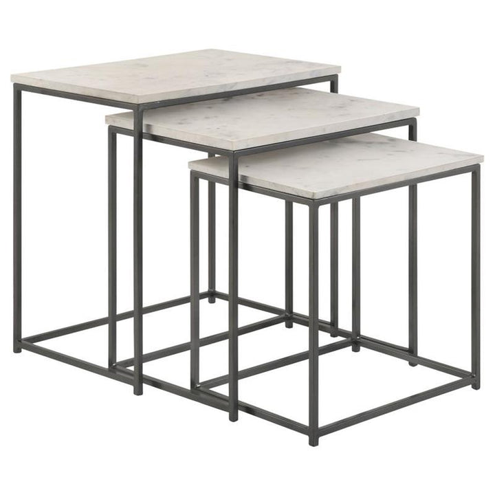 Medora 3-piece Nesting Table with Marble Top (936016)