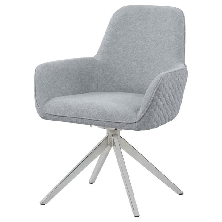 Abby Flare Arm Side Chair Light Grey and Chrome (110322)