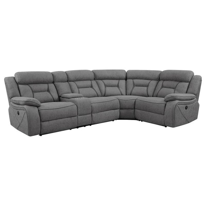 Higgins 4-piece Upholstered Power Sectional Grey (600370)