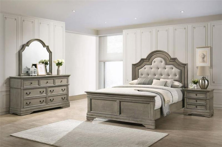 Manchester Bedroom Set with Upholstered Arched Headboard Wheat (222891KW-S4)