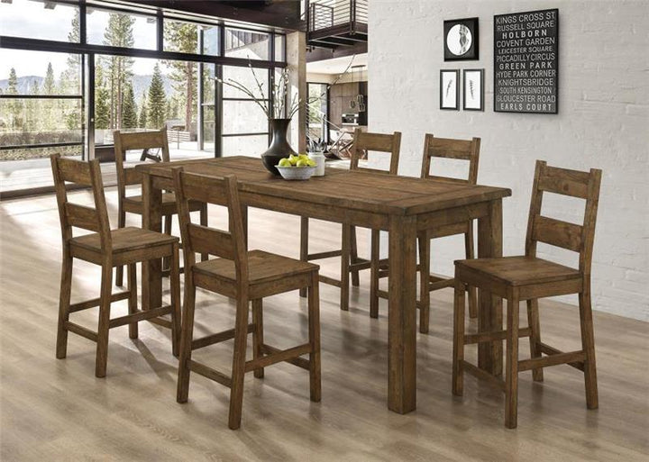 Coleman 7-piece Counter Height Dining Set Rustic Golden Brown (192028-S7)