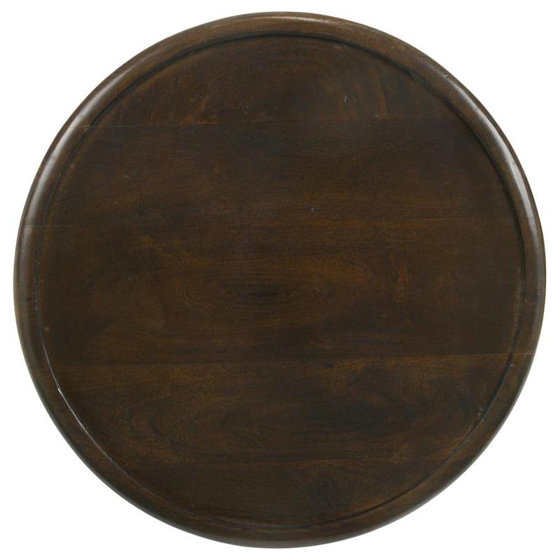 Krish 18-inch Round Accent Table Dark Brown (936143)