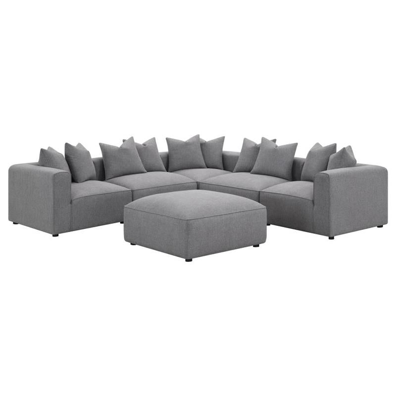 Jennifer Square Upholstered Ottoman Grey (551596)