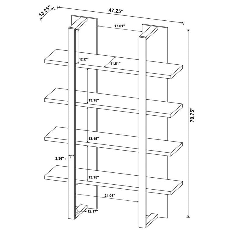 Danbrook Bookcase with 4 Full-length Shelves (882035)