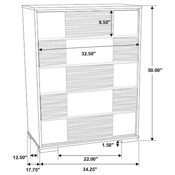 Blacktoft 5-drawer Chest Black (207105)