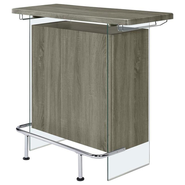 Acosta Rectangular Bar Unit with Footrest and Glass Side Panels (182631)