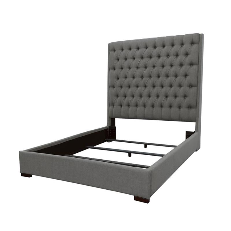 Camille Tall Tufted Queen Bed Grey (300621Q)