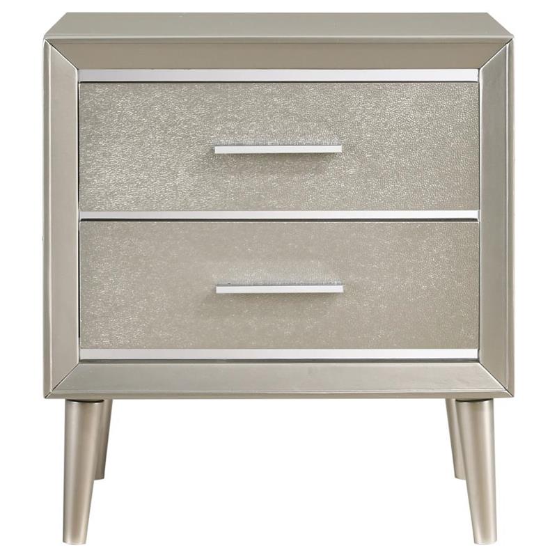 Ramon 2-drawer Nightstand Metallic Sterling (222702)