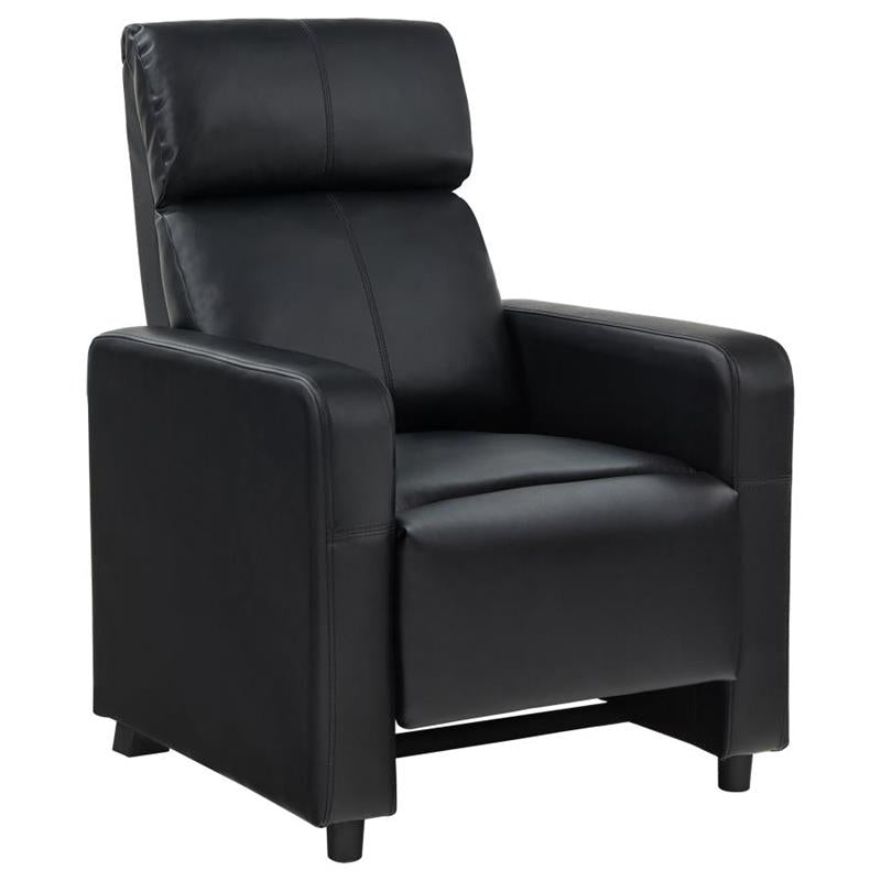 Toohey Upholstered Tufted Recliner Living Room Set Black (600181-S5B)