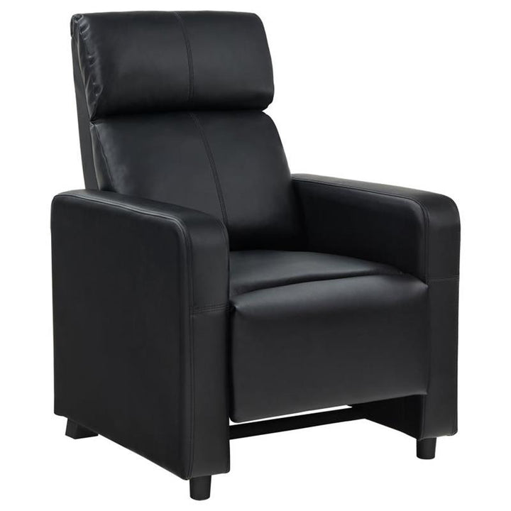 Toohey Upholstered Tufted Recliner Living Room Set Black (600181-S5B)