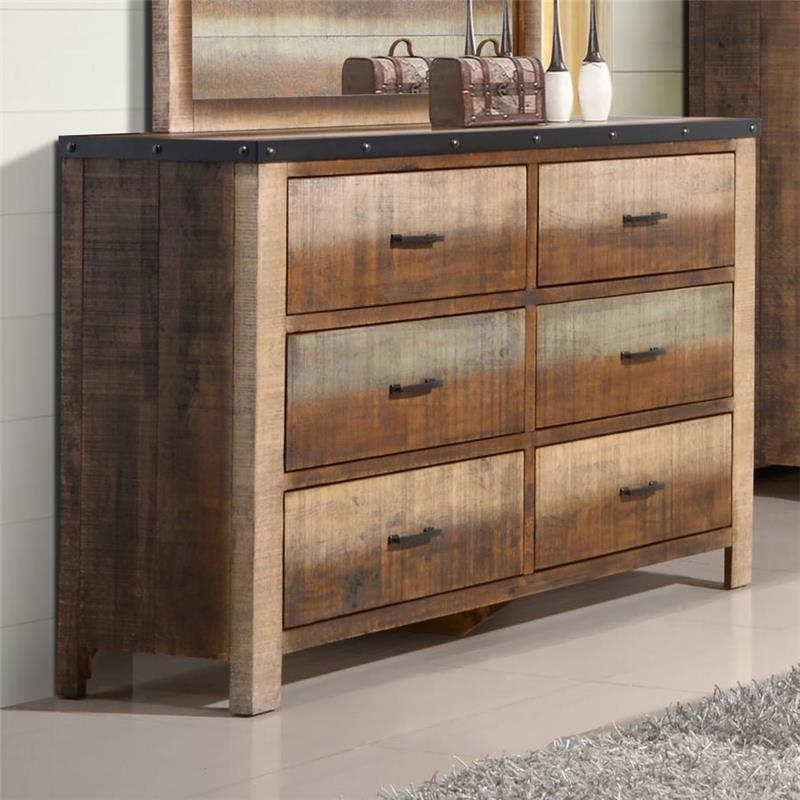 Sembene 6-drawer Dresser Antique Multi-color (205093)