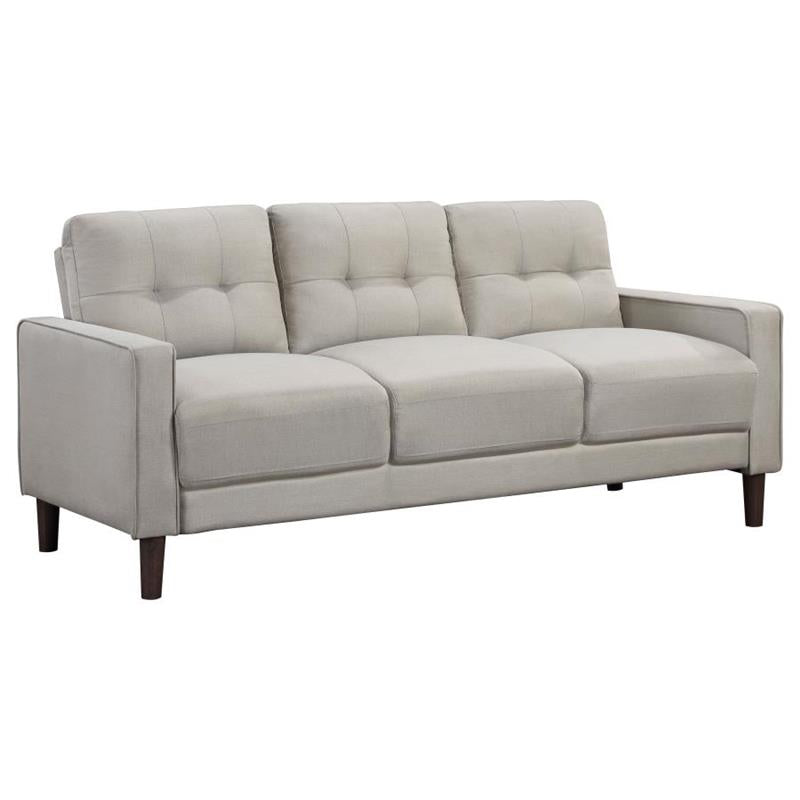 Bowen 2-piece Upholstered Track Arms Tufted Sofa Set Beige (506785-S2)