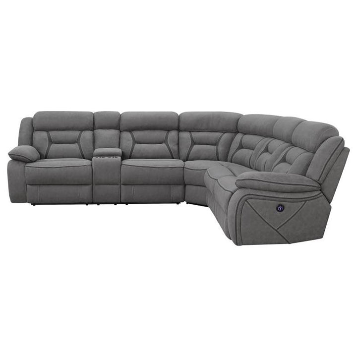 Higgins 4-piece Upholstered Power Sectional Grey (600370)