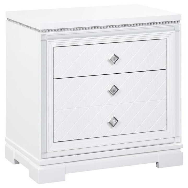 Eleanor Upholstered Tufted Bedroom Set White (223561Q-S4)