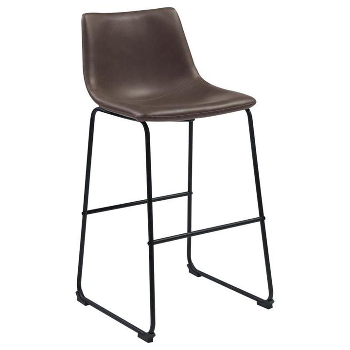 Michelle Armless Bar Stools Two-tone Brown and Black (Set of 2) (102536)