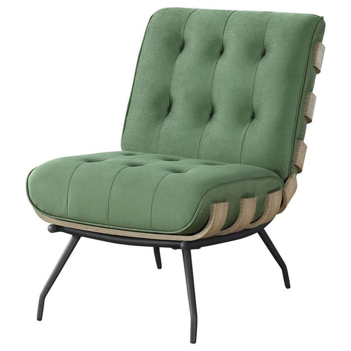 Aloma Armless Tufted Accent Chair Green (907502)