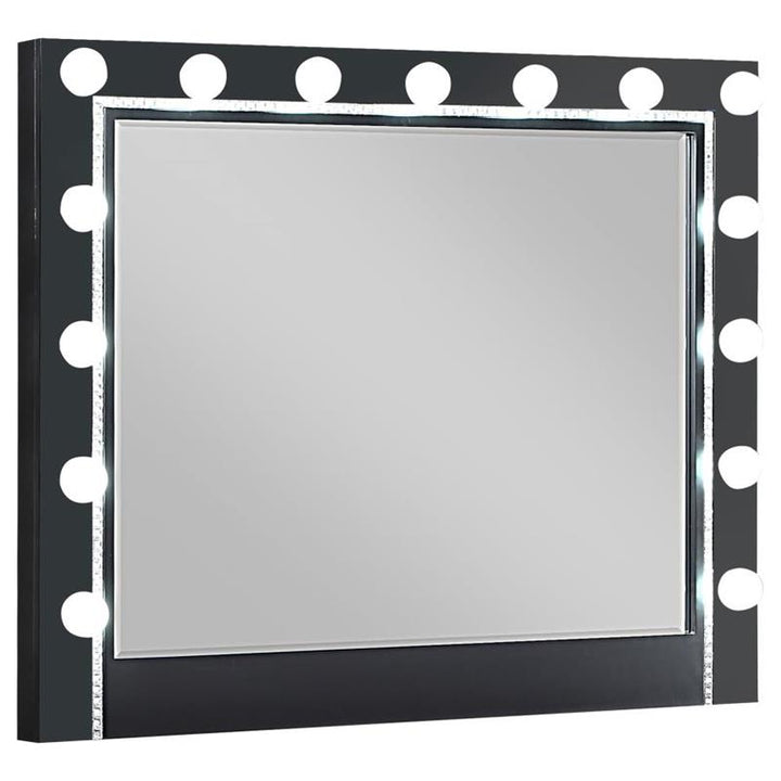 Cappola Black Rectangular Dresser Mirror with Light (223364)