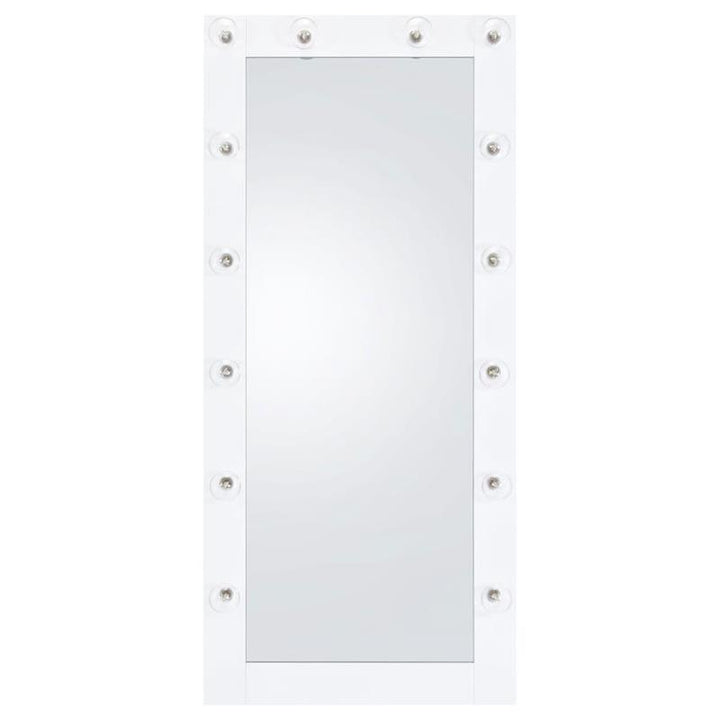 Zayan Full Length Floor Mirror With Lighting White High Gloss (969558)