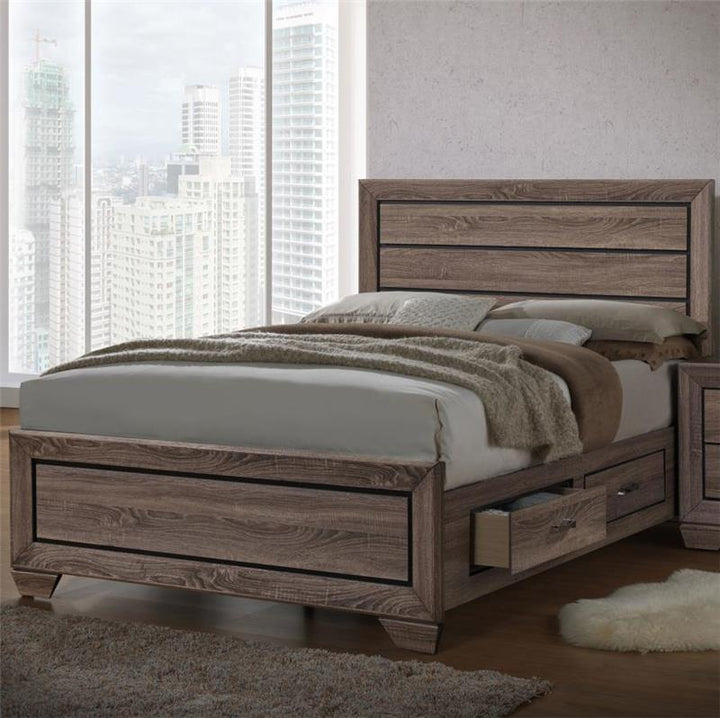 Kauffman California King Storage Bed Washed Taupe (204190KW)