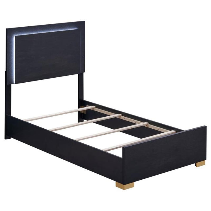 Marceline 4-piece Twin Bedroom Set with LED Headboard Black (222831T-S4)