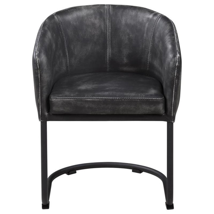 Banner Upholstered Dining Chair Anthracite and Matte Black (109292)