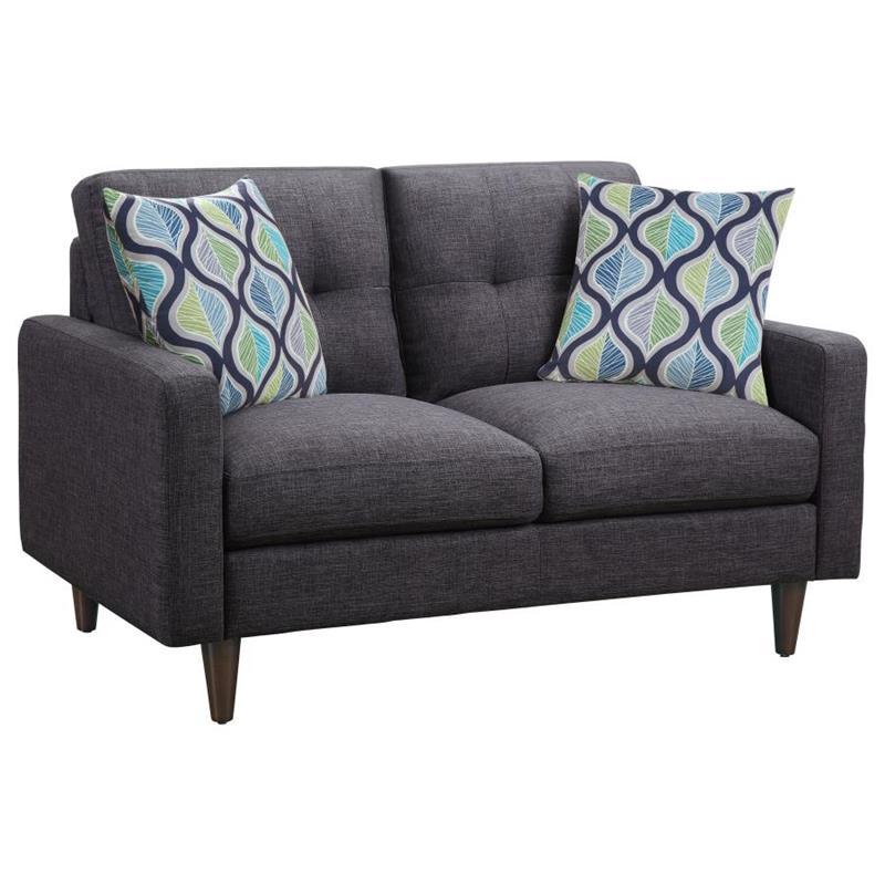 Watsonville 2-piece Cushion Back Living Room Set Grey (552001-S2)