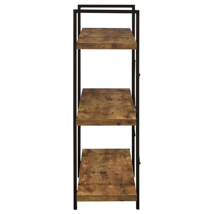 Cole 3-Shelf Bookcase Antique Nutmeg and Black (805805)