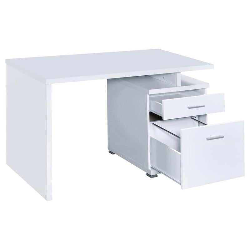 Irving 2-drawer Office Desk with Cabinet White (800110)