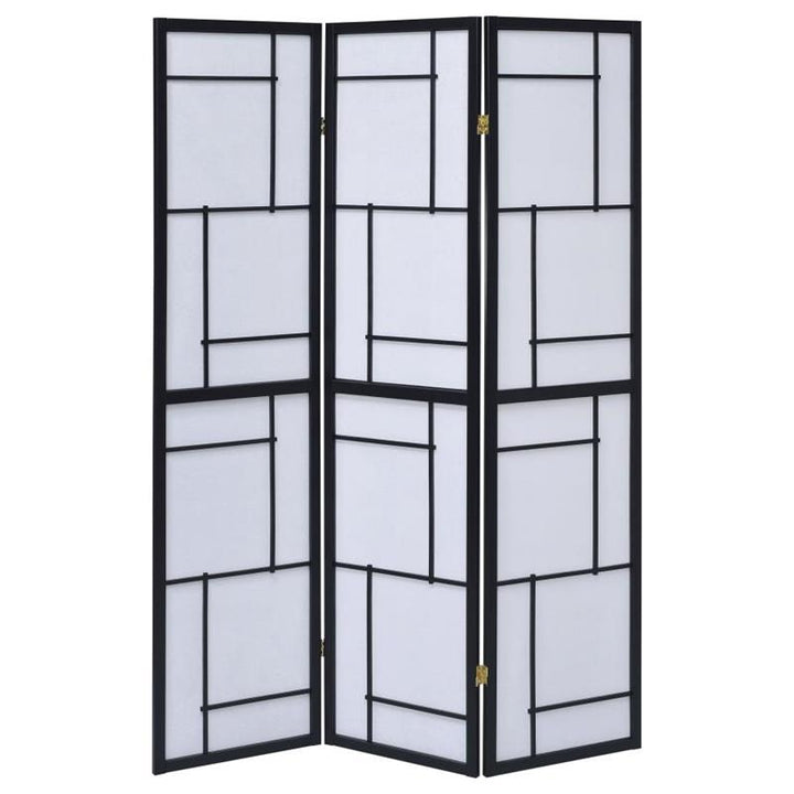 Damis 3-panel Folding Floor Screen Black and White (900102)