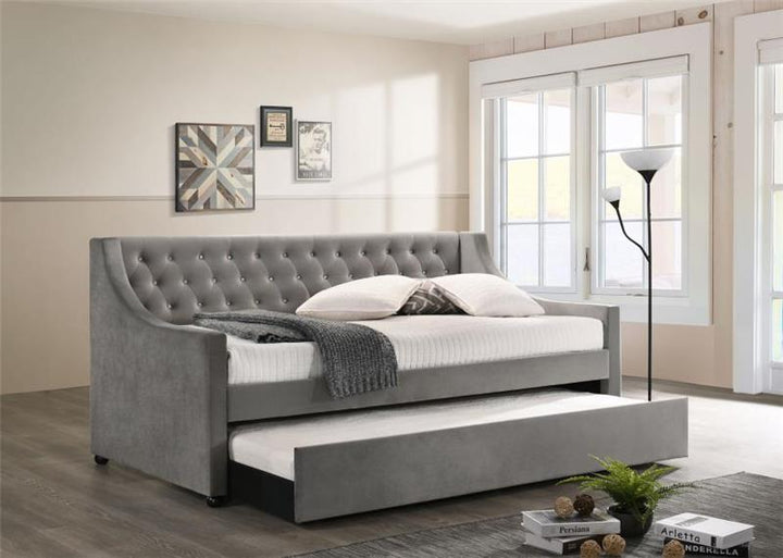 Chatsboro Twin Upholstered Daybed with Trundle Grey (305883)