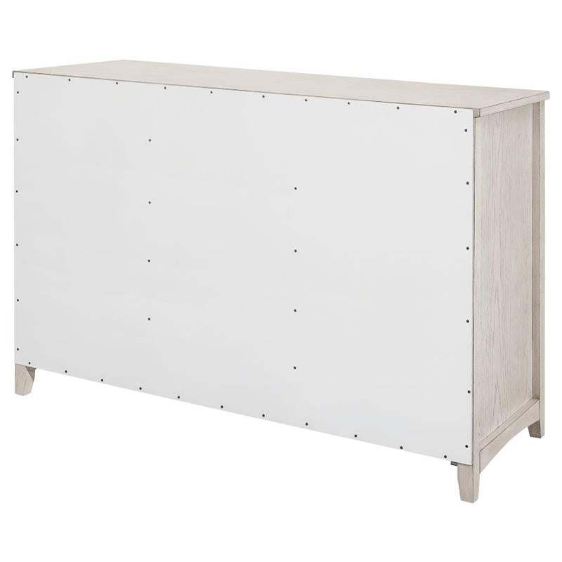 Kirby 3-drawer Rectangular Server with Adjustable Shelves Natural and Rustic Off White (192695)