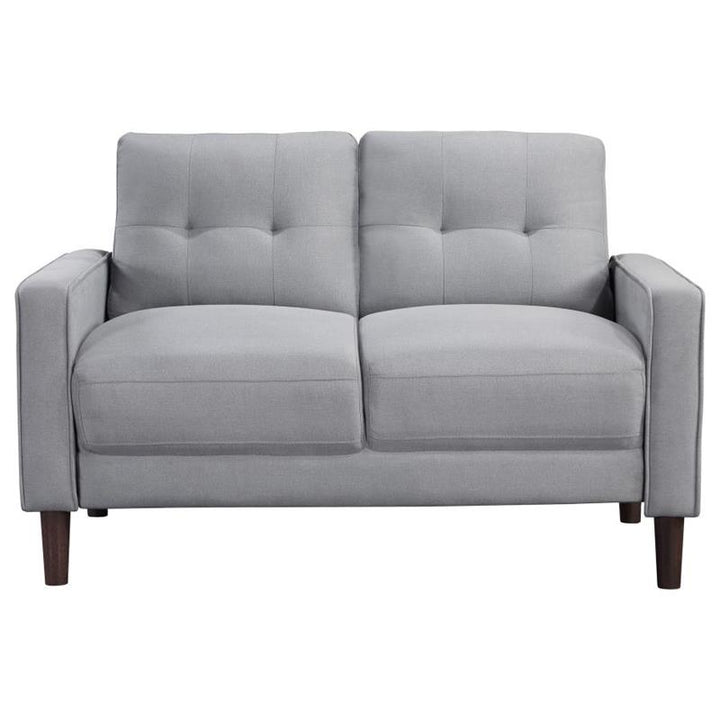 Bowen 2-piece Upholstered Track Arms Tufted Sofa Set Grey (506781-S2)