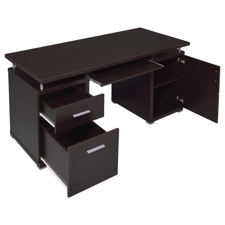 Tracy 2-drawer Computer Desk Cappuccino (800107)