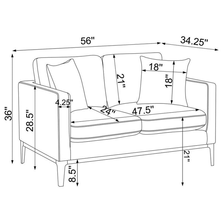 Apperson 3-piece Living Room Set Grey (508681-S3)