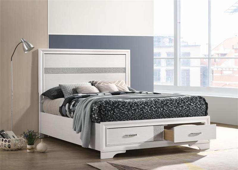 Miranda Full Storage Bed White (205111F)