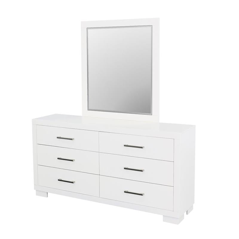 Jessica Rectangular Dresser Mirror White (202994)