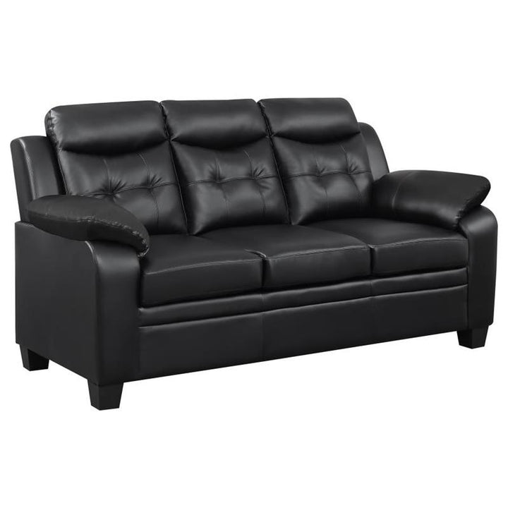 Finley Upholstered Pillow Top Arm Living Room Set Black (506551-S2)