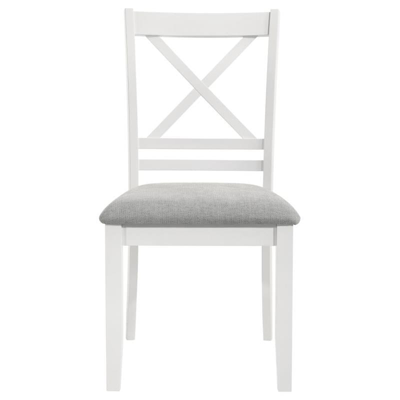 Hollis Cross Back Wood Dining Side Chair White (Set of 2) (122242)