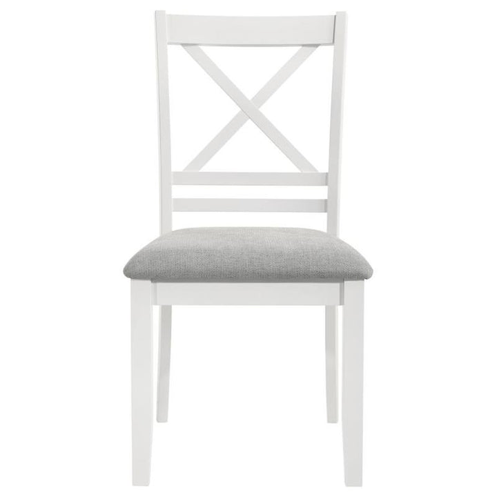 Hollis Cross Back Wood Dining Side Chair White (Set of 2) (122242)