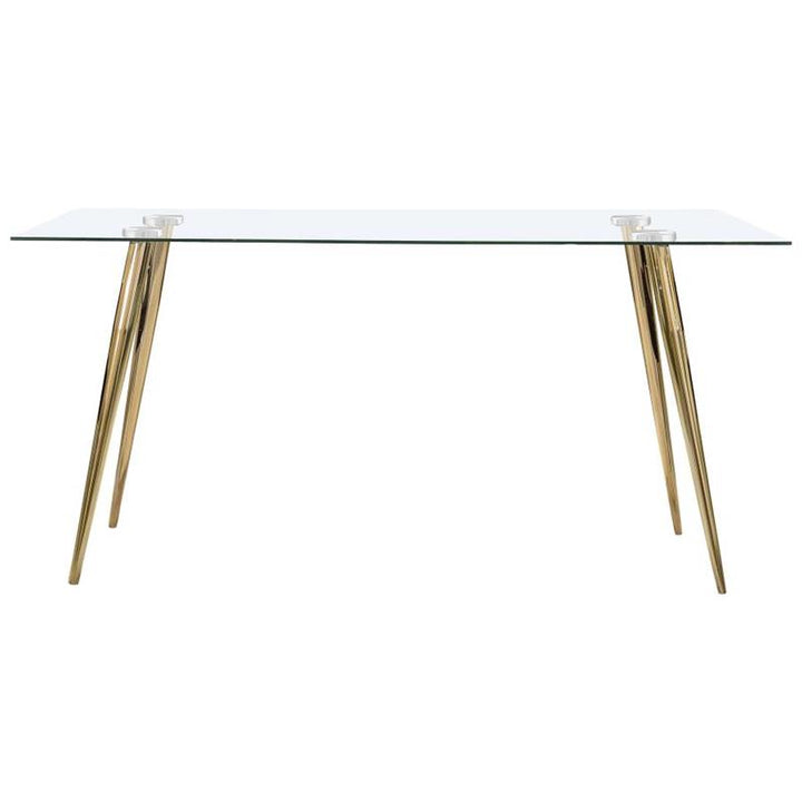 Gilman Rectangle Glass Top Dining Table (190621GLD)