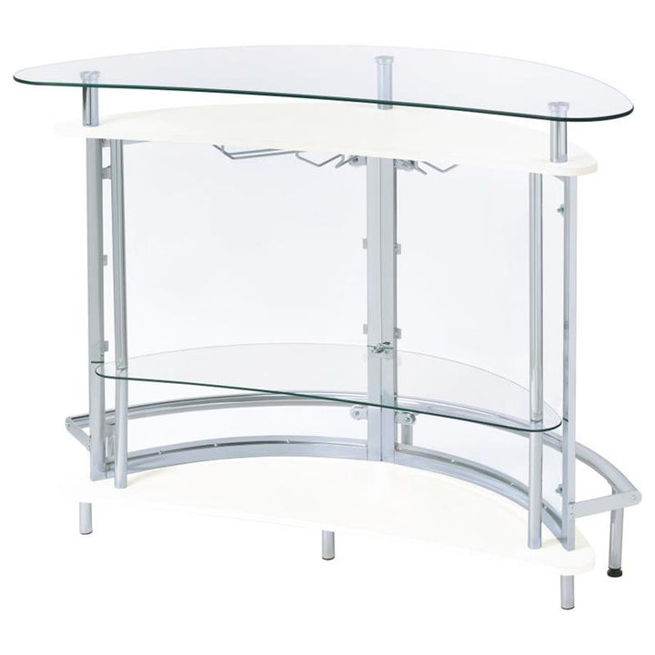 Amarillo 2-tier Bar Unit White and Chrome (101066)