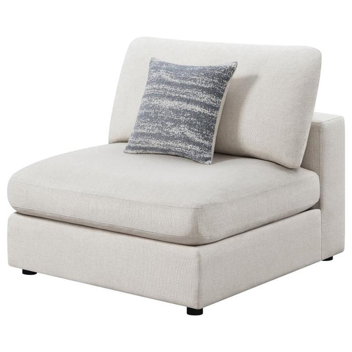 Serene Upholstered Armless Chair Beige (551321)