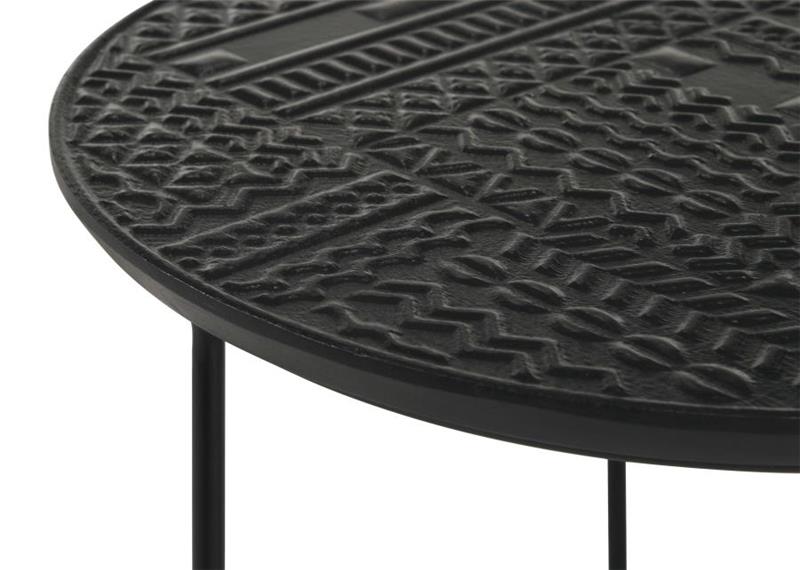 Loannis 2-piece Round Nesting Table Matte Black (935842)