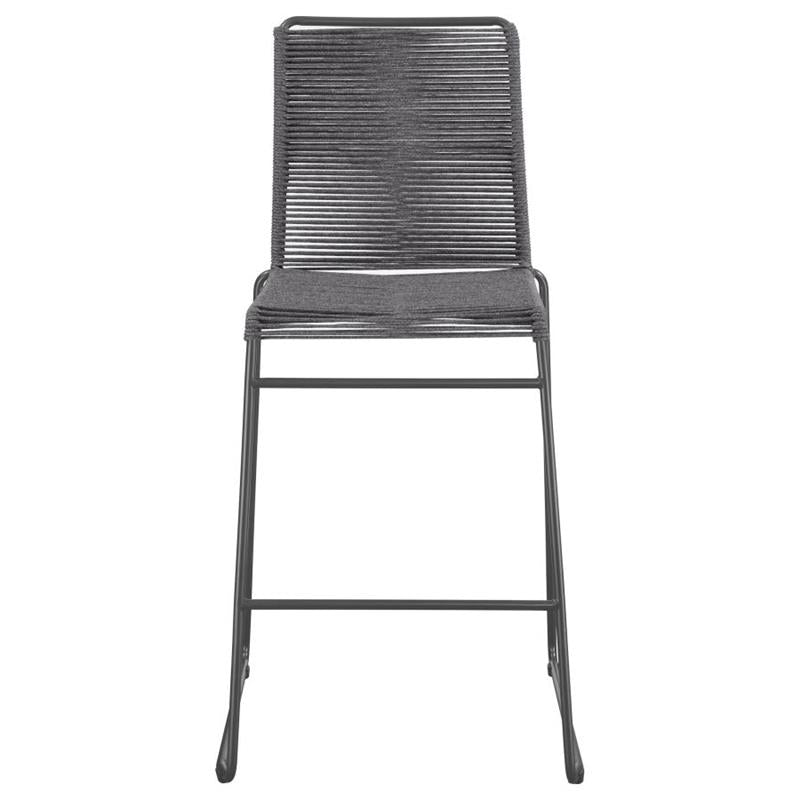 Jerome Upholstered Bar Stools with Footrest (Set of 2) Charcoal and Gunmetal (192064)