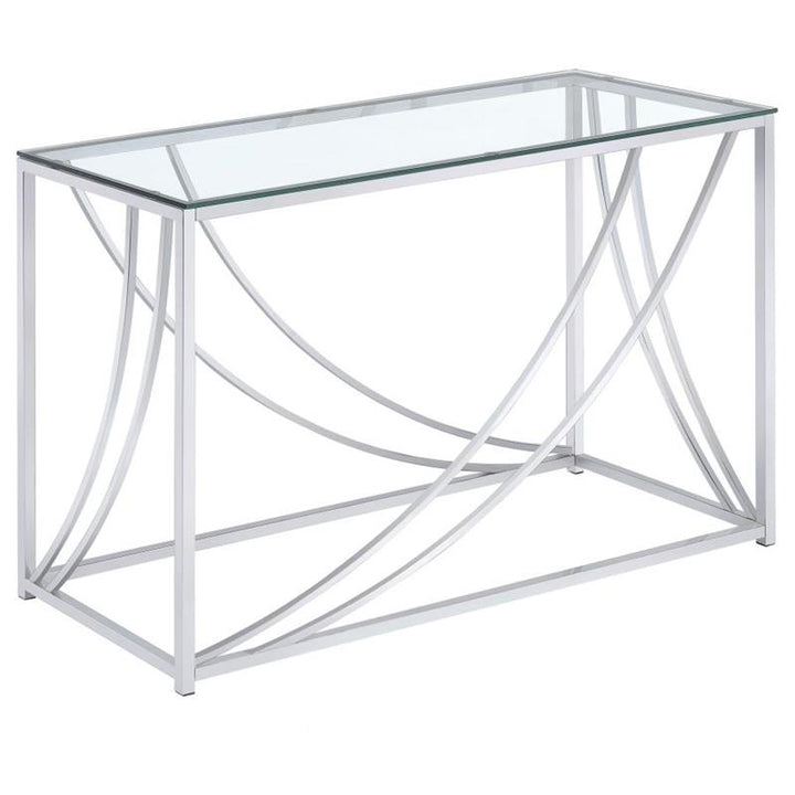 Lille Glass Top Rectangular Sofa Table Accents Chrome (720499)