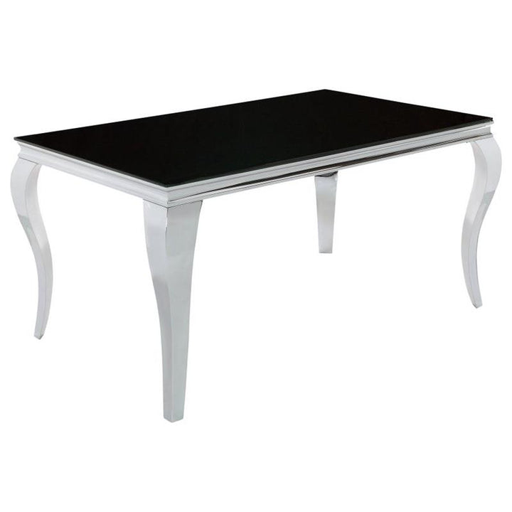 Carone Rectangular Dining Table Chrome and Black (105071)