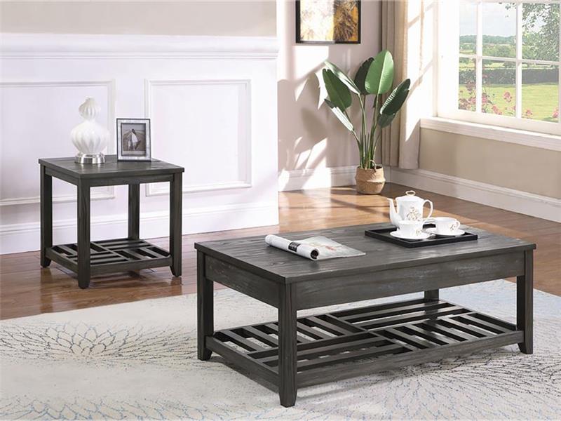 Cliffview 1-shelf Rectangular End Table Grey (722287)